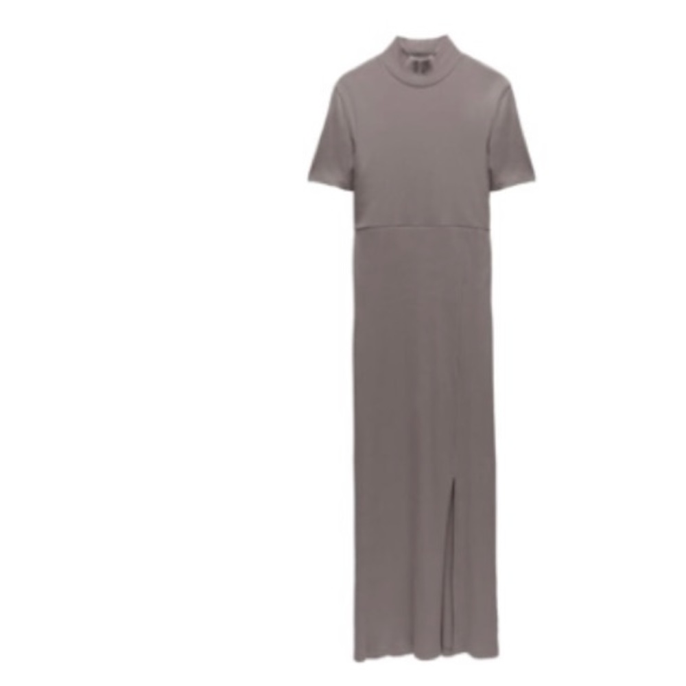 Long Tiered Dress in Neutral/Lavender